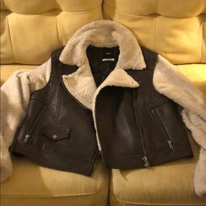 Faux Leather Motorcycle-Style Jacket